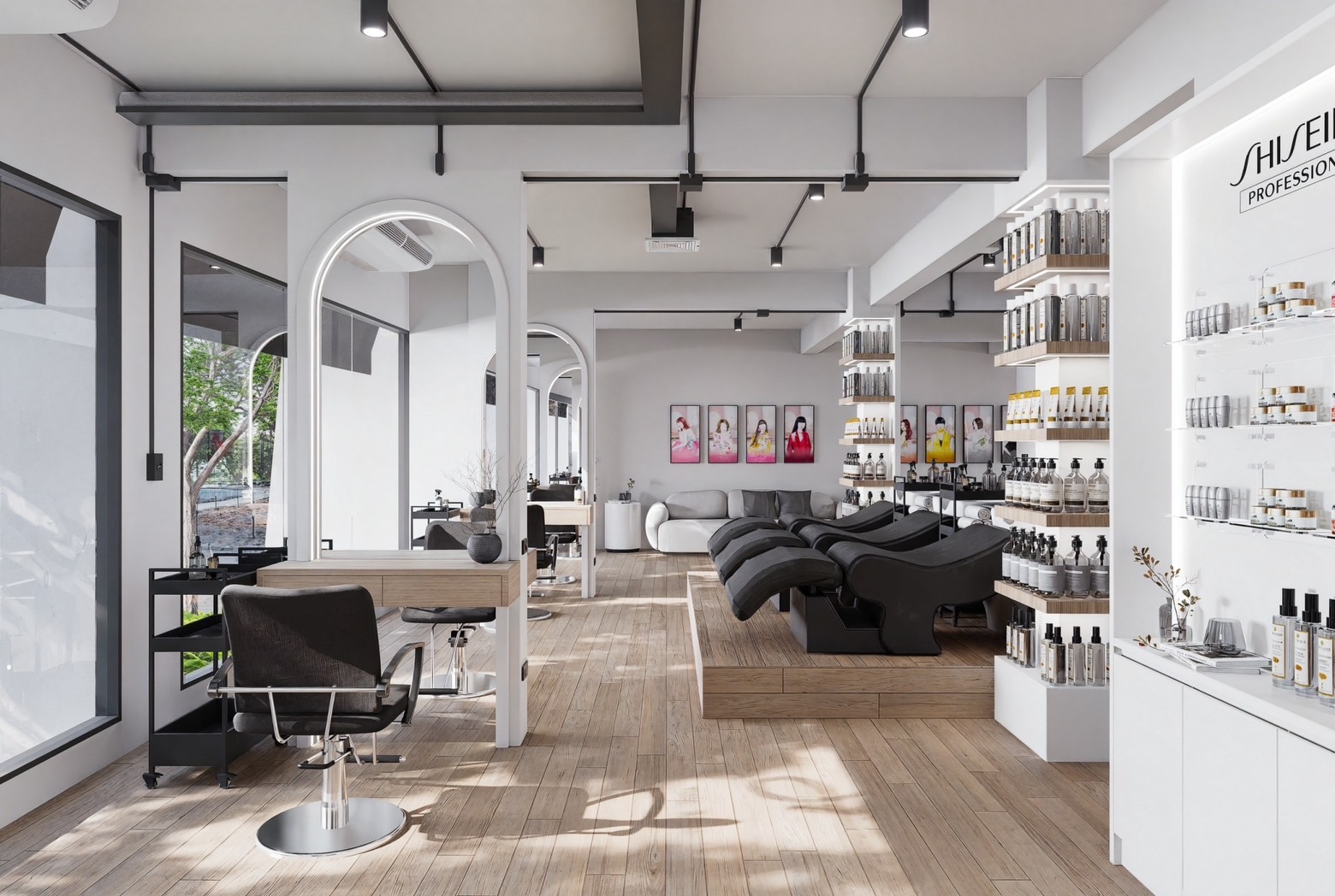 Main Salon Floor with Styling Stations