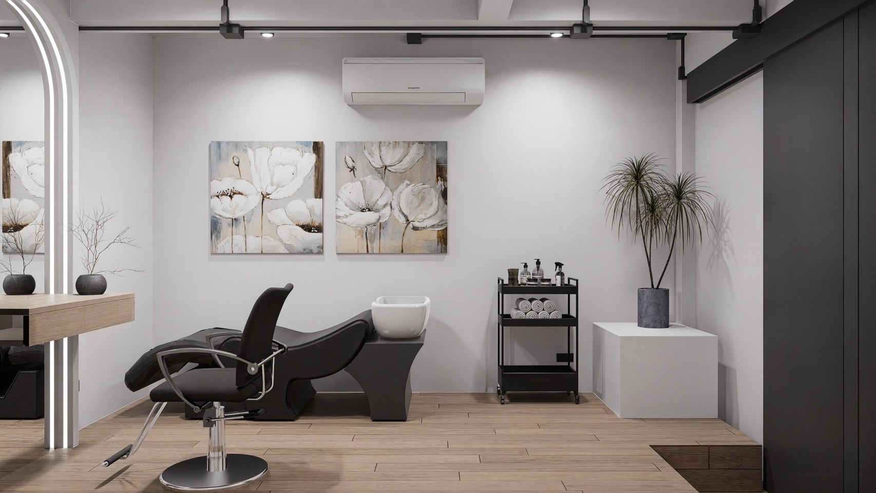 Premium hair washing and treatment area with Sublimic products at EDITION Salon